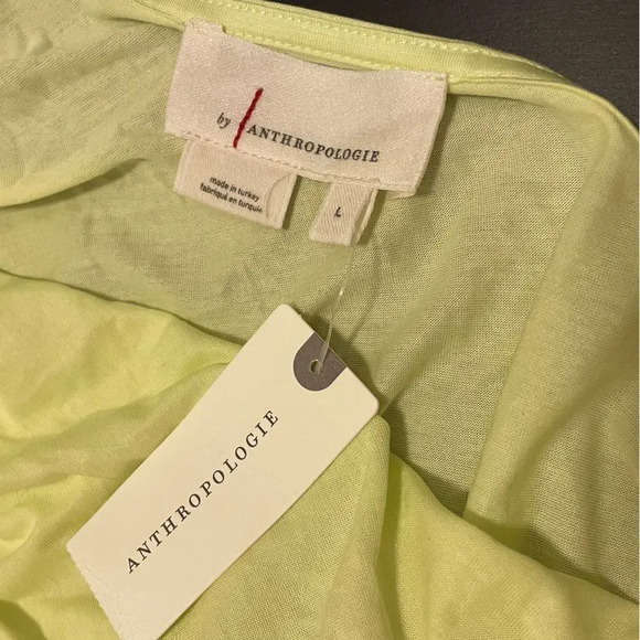 ANTHROPOLOGIE Draped One Shoulder Top in‎ Lime - Picture 7 of 10